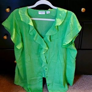 Beautiful Green Ruffled blouse